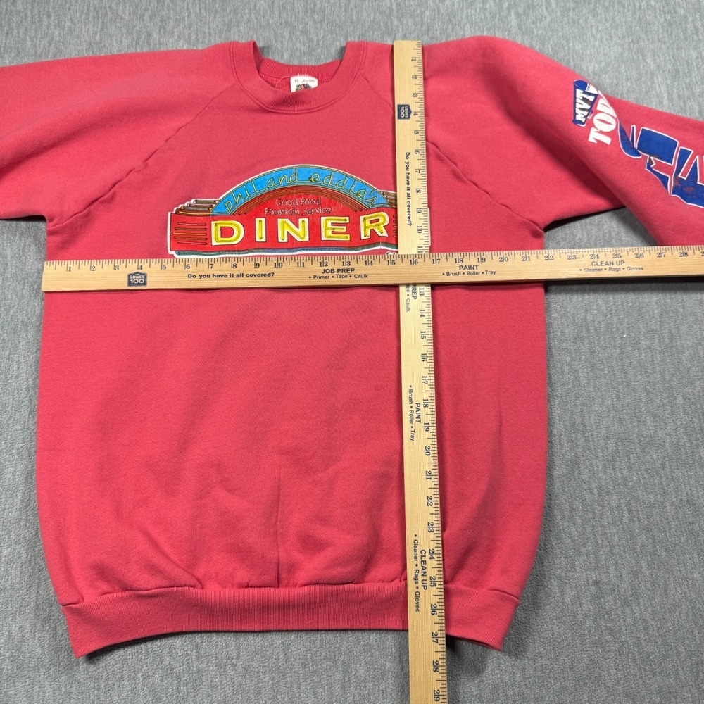 Fruit of the Loom Sweater Mens XL Pink Diner Sedona Arizona Vintage Graphic Top - Picture 3 of 5